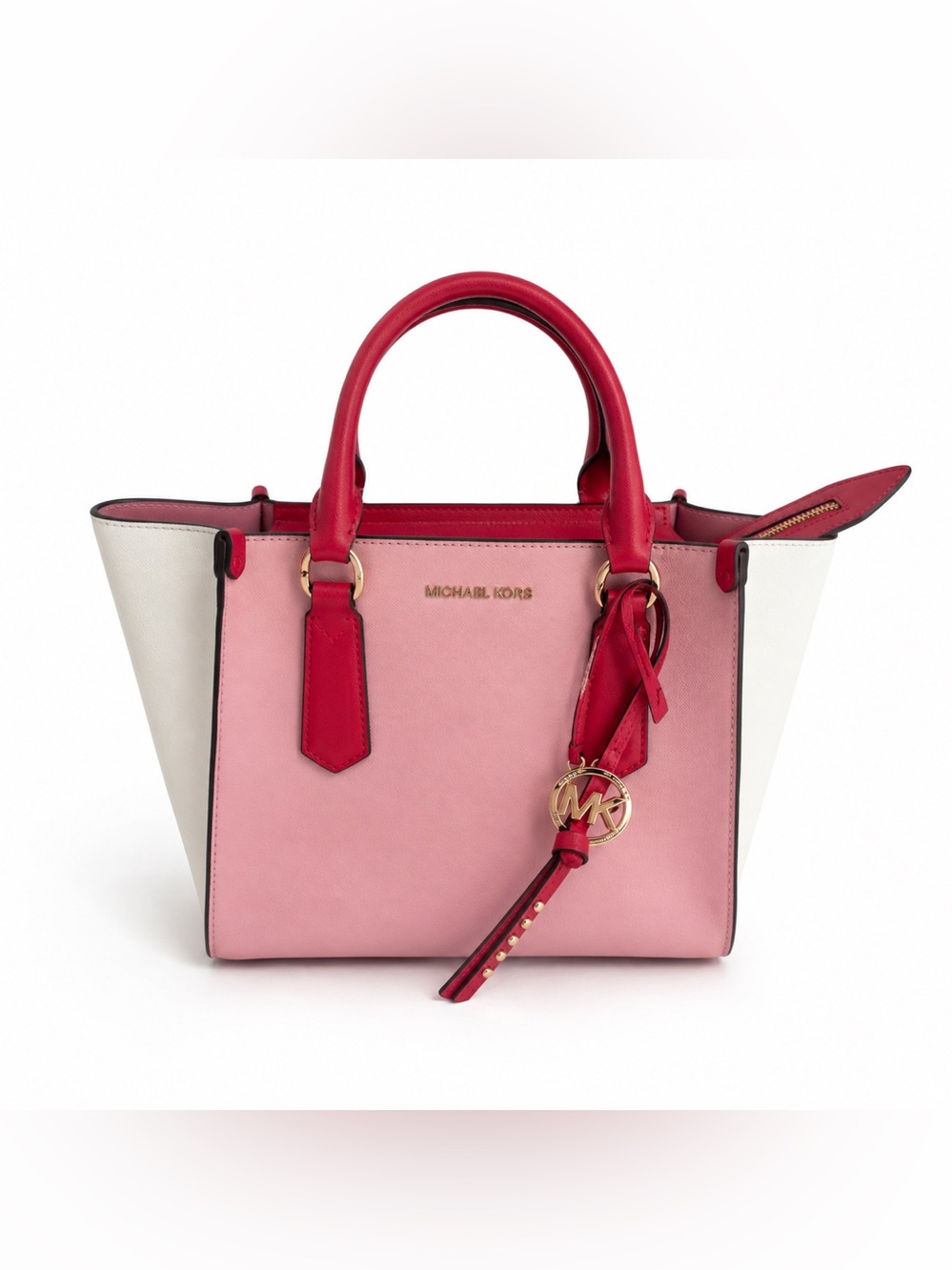 MICHAEL MICHAEL KORS NEW 
KRIS Medium Leather Satchel /Crossbody Bag